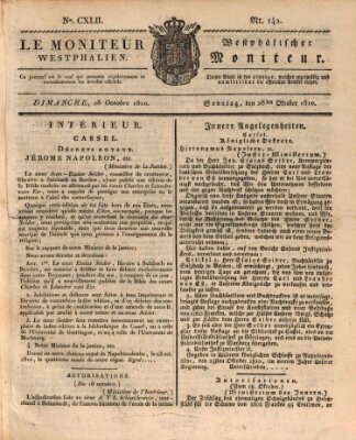 Le Moniteur westphalien = Westphälischer Moniteur (Le Moniteur westphalien) Sonntag 28. Oktober 1810