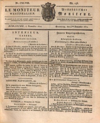 Le Moniteur westphalien = Westphälischer Moniteur (Le Moniteur westphalien) Sonntag 4. November 1810