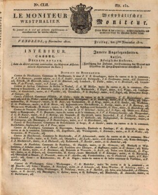 Le Moniteur westphalien = Westphälischer Moniteur (Le Moniteur westphalien) Freitag 9. November 1810