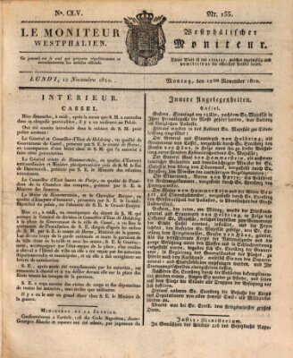 Le Moniteur westphalien = Westphälischer Moniteur (Le Moniteur westphalien) Montag 12. November 1810