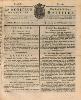 Le Moniteur westphalien = Westphälischer Moniteur (Le Moniteur westphalien) Sonntag 18. November 1810