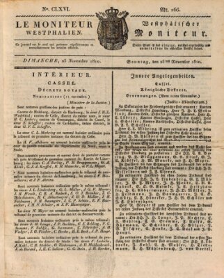 Le Moniteur westphalien = Westphälischer Moniteur (Le Moniteur westphalien) Sonntag 25. November 1810