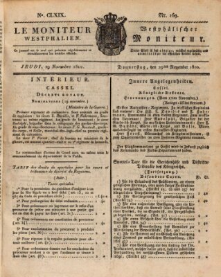 Le Moniteur westphalien = Westphälischer Moniteur (Le Moniteur westphalien) Donnerstag 29. November 1810