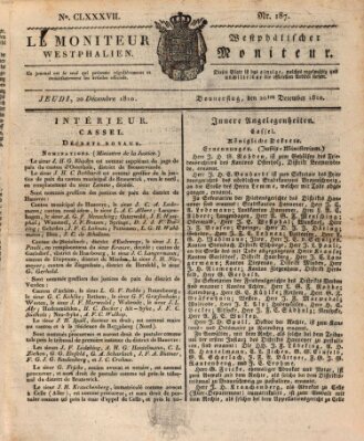 Le Moniteur westphalien = Westphälischer Moniteur (Le Moniteur westphalien) Donnerstag 20. Dezember 1810