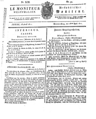 Le Moniteur westphalien = Westphälischer Moniteur (Le Moniteur westphalien) Donnerstag 18. April 1811