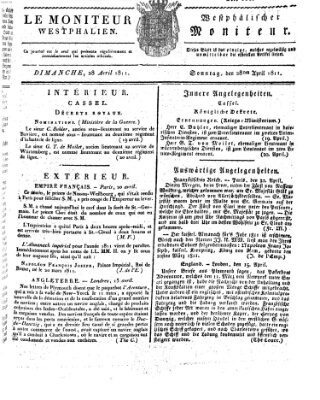 Le Moniteur westphalien = Westphälischer Moniteur (Le Moniteur westphalien) Sonntag 28. April 1811