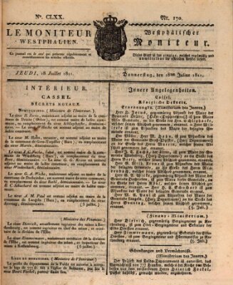 Le Moniteur westphalien = Westphälischer Moniteur (Le Moniteur westphalien) Donnerstag 18. Juli 1811