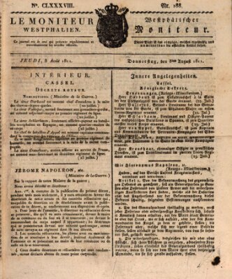 Le Moniteur westphalien = Westphälischer Moniteur (Le Moniteur westphalien) Donnerstag 8. August 1811