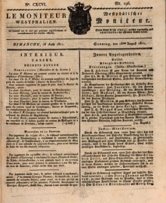Le Moniteur westphalien = Westphälischer Moniteur (Le Moniteur westphalien) Sonntag 18. August 1811
