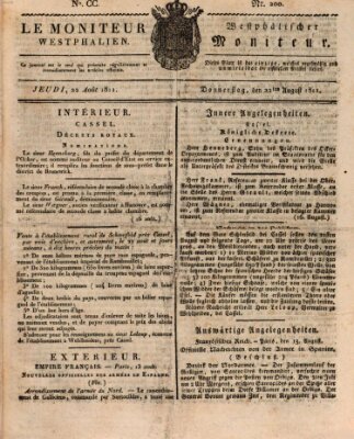 Le Moniteur westphalien = Westphälischer Moniteur (Le Moniteur westphalien) Donnerstag 22. August 1811