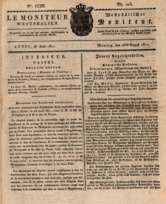 Le Moniteur westphalien = Westphälischer Moniteur (Le Moniteur westphalien) Montag 26. August 1811