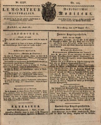 Le Moniteur westphalien = Westphälischer Moniteur (Le Moniteur westphalien) Dienstag 27. August 1811