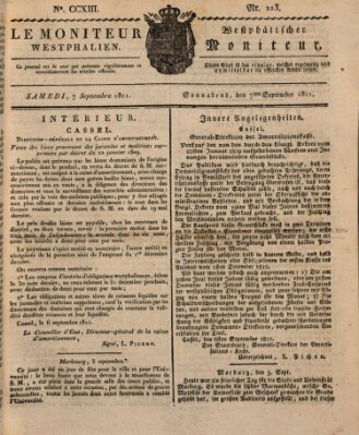 Le Moniteur westphalien = Westphälischer Moniteur (Le Moniteur westphalien) Samstag 7. September 1811