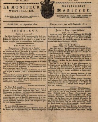 Le Moniteur westphalien = Westphälischer Moniteur (Le Moniteur westphalien) Samstag 14. September 1811