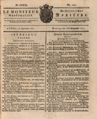 Le Moniteur westphalien = Westphälischer Moniteur (Le Moniteur westphalien) Montag 16. September 1811