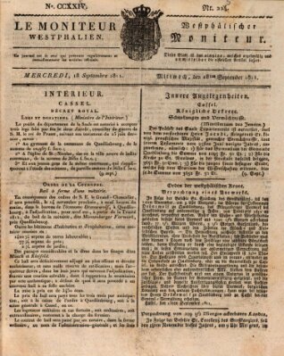 Le Moniteur westphalien = Westphälischer Moniteur (Le Moniteur westphalien) Mittwoch 18. September 1811