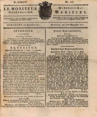 Le Moniteur westphalien = Westphälischer Moniteur (Le Moniteur westphalien) Sonntag 22. September 1811