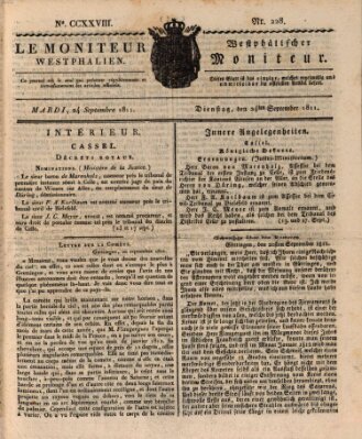 Le Moniteur westphalien = Westphälischer Moniteur (Le Moniteur westphalien) Dienstag 24. September 1811