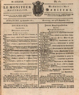 Le Moniteur westphalien = Westphälischer Moniteur (Le Moniteur westphalien) Sonntag 29. September 1811