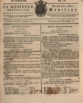 Le Moniteur westphalien = Westphälischer Moniteur (Le Moniteur westphalien) Sonntag 6. Oktober 1811