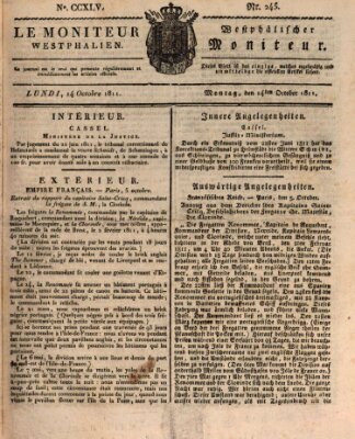 Le Moniteur westphalien = Westphälischer Moniteur (Le Moniteur westphalien) Montag 14. Oktober 1811