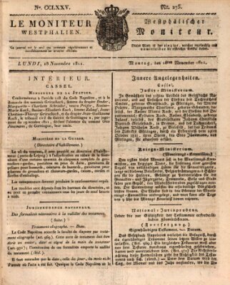 Le Moniteur westphalien = Westphälischer Moniteur (Le Moniteur westphalien) Montag 18. November 1811