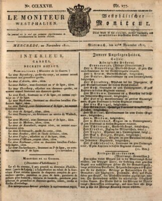 Le Moniteur westphalien = Westphälischer Moniteur (Le Moniteur westphalien) Mittwoch 20. November 1811