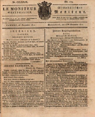 Le Moniteur westphalien = Westphälischer Moniteur (Le Moniteur westphalien) Samstag 23. November 1811