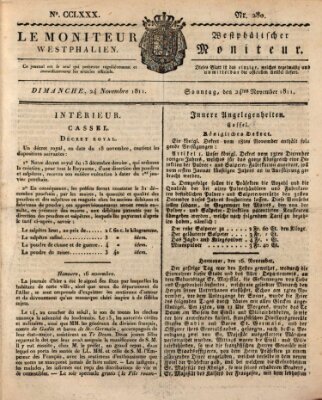 Le Moniteur westphalien = Westphälischer Moniteur (Le Moniteur westphalien) Sonntag 24. November 1811