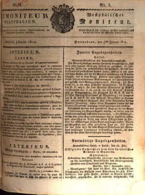 Le Moniteur westphalien = Westphälischer Moniteur (Le Moniteur westphalien) Samstag 4. Januar 1812