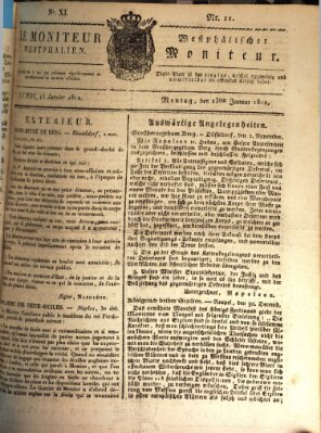 Le Moniteur westphalien = Westphälischer Moniteur (Le Moniteur westphalien) Montag 13. Januar 1812