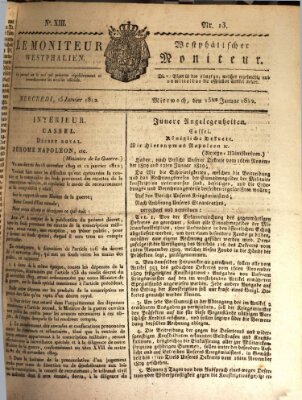 Le Moniteur westphalien = Westphälischer Moniteur (Le Moniteur westphalien) Mittwoch 15. Januar 1812