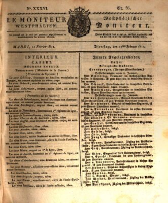 Le Moniteur westphalien = Westphälischer Moniteur (Le Moniteur westphalien) Dienstag 11. Februar 1812