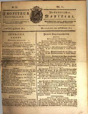 Le Moniteur westphalien = Westphälischer Moniteur (Le Moniteur westphalien) Samstag 29. Februar 1812