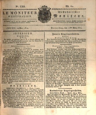 Le Moniteur westphalien = Westphälischer Moniteur (Le Moniteur westphalien) Donnerstag 12. März 1812