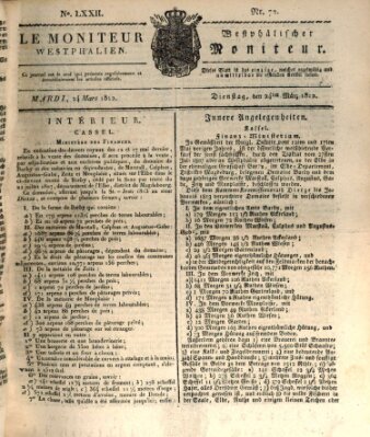 Le Moniteur westphalien = Westphälischer Moniteur (Le Moniteur westphalien) Dienstag 24. März 1812