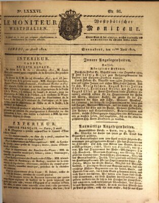 Le Moniteur westphalien = Westphälischer Moniteur (Le Moniteur westphalien) Samstag 11. April 1812