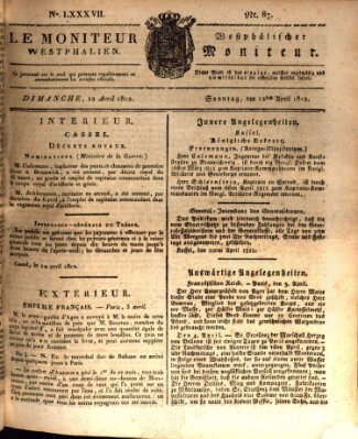 Le Moniteur westphalien = Westphälischer Moniteur (Le Moniteur westphalien) Sonntag 12. April 1812