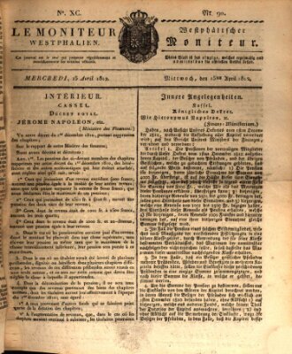 Le Moniteur westphalien = Westphälischer Moniteur (Le Moniteur westphalien) Mittwoch 15. April 1812