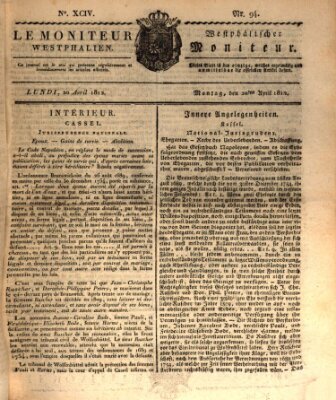 Le Moniteur westphalien = Westphälischer Moniteur (Le Moniteur westphalien) Montag 20. April 1812