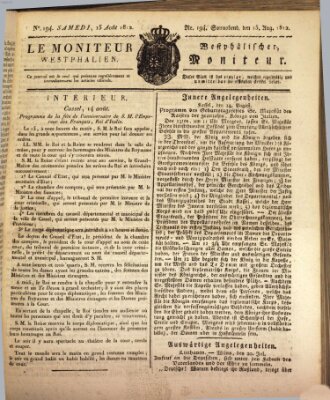 Le Moniteur westphalien = Westphälischer Moniteur (Le Moniteur westphalien) Samstag 15. August 1812