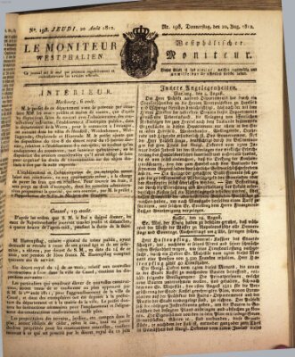 Le Moniteur westphalien = Westphälischer Moniteur (Le Moniteur westphalien) Donnerstag 20. August 1812