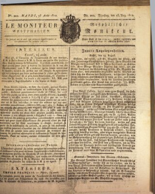 Le Moniteur westphalien = Westphälischer Moniteur (Le Moniteur westphalien) Dienstag 25. August 1812