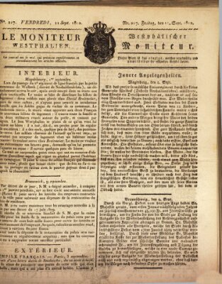 Le Moniteur westphalien = Westphälischer Moniteur (Le Moniteur westphalien) Freitag 11. September 1812