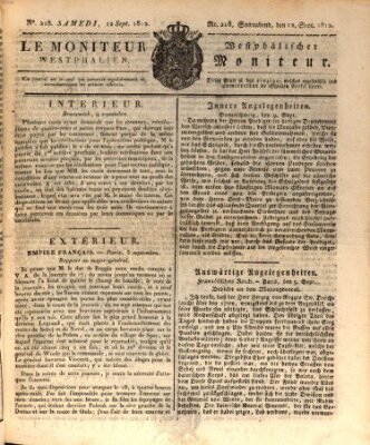 Le Moniteur westphalien = Westphälischer Moniteur (Le Moniteur westphalien) Samstag 12. September 1812