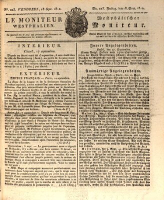 Le Moniteur westphalien = Westphälischer Moniteur (Le Moniteur westphalien) Freitag 18. September 1812