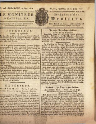 Le Moniteur westphalien = Westphälischer Moniteur (Le Moniteur westphalien) Sonntag 20. September 1812