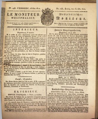 Le Moniteur westphalien = Westphälischer Moniteur (Le Moniteur westphalien) Freitag 16. Oktober 1812