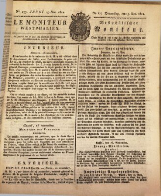 Le Moniteur westphalien = Westphälischer Moniteur (Le Moniteur westphalien) Donnerstag 19. November 1812