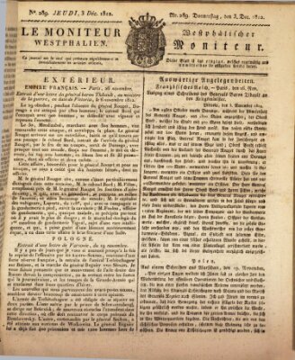 Le Moniteur westphalien = Westphälischer Moniteur (Le Moniteur westphalien) Donnerstag 3. Dezember 1812